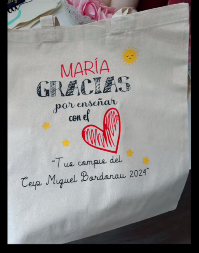 Tote Bag Beig Corazón